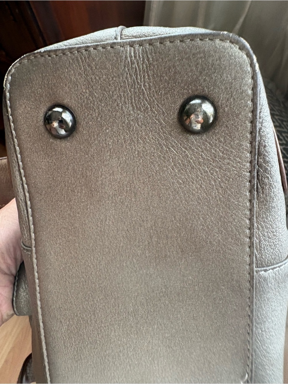 Fiona Metallic bronze Brown Leather Shoulder Bag - Picture 6 of 9